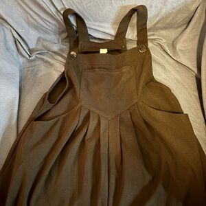 Black Pinafore Overalls - Halara